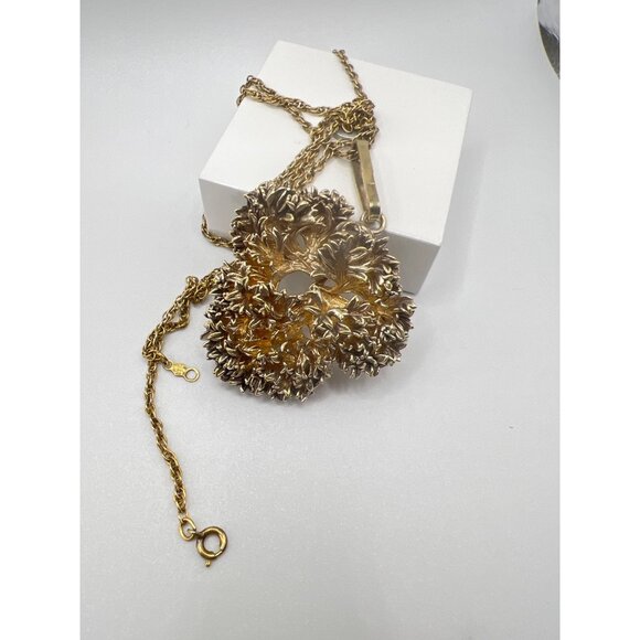 Flora Danica Denmark Jewelry - Vintage Necklace Flora Danica Denmark Vermeil Parsley Pendant 24" 1/20 12K Chain